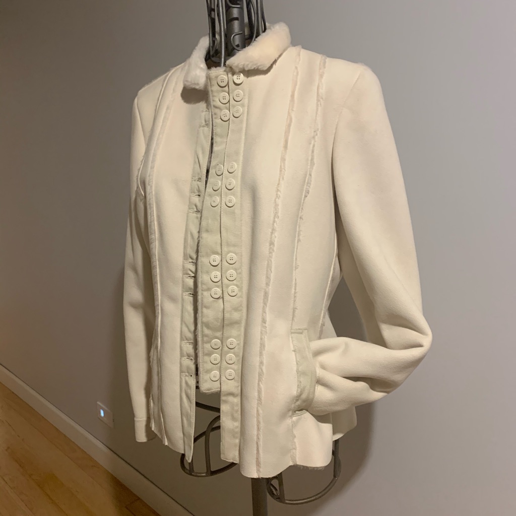 Emporio Armani Faux Shearling Off White Jacket